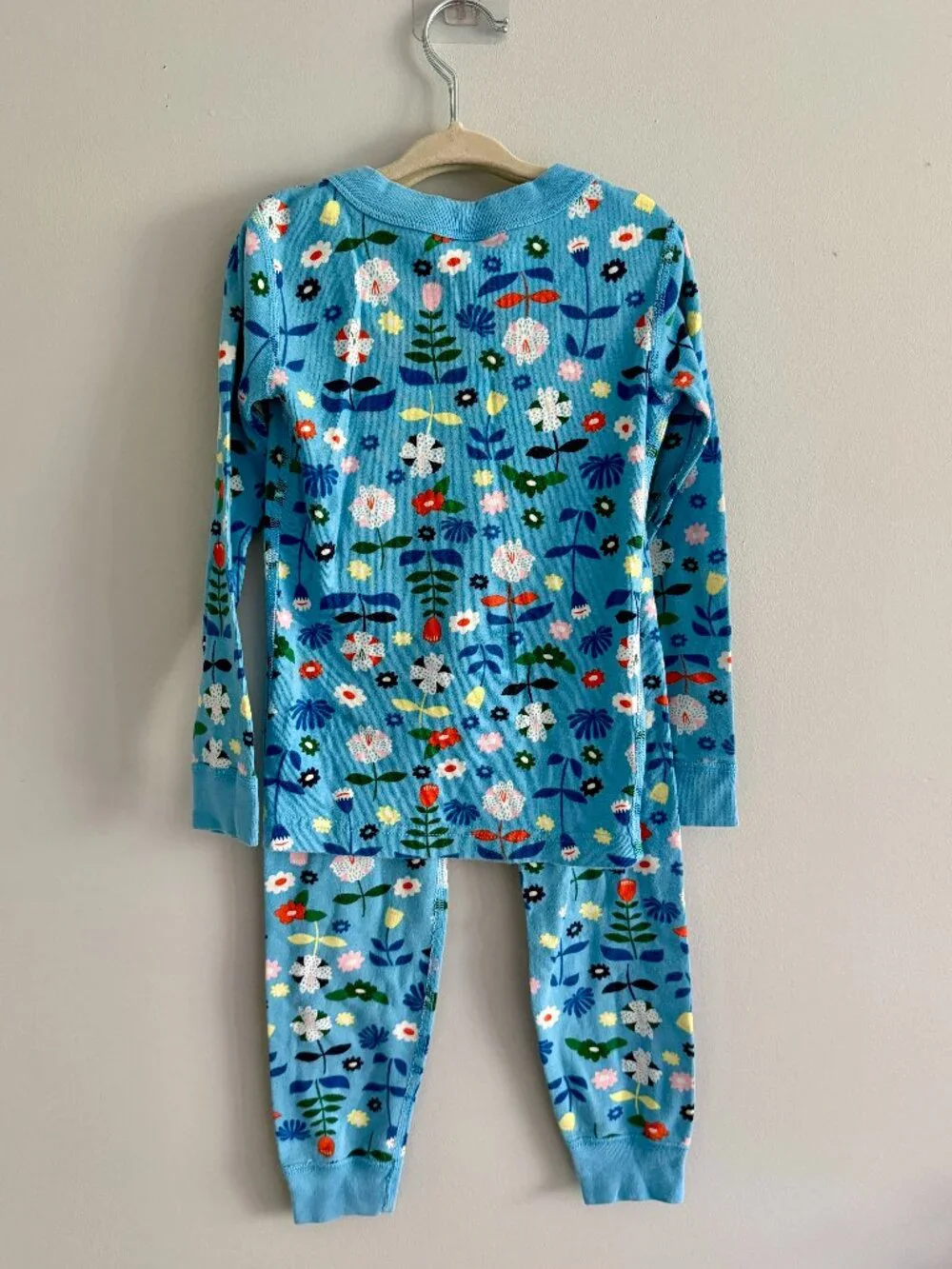 Hanna Andersson Organic Cotton Floral Pajama Set Blue Size 5